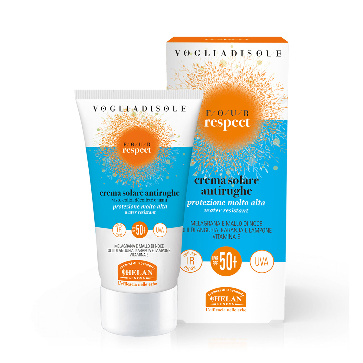 VOGLIADISOLE RESPECT Anti-wrinkles sun cream Very High Protection SPF50+ 50mL